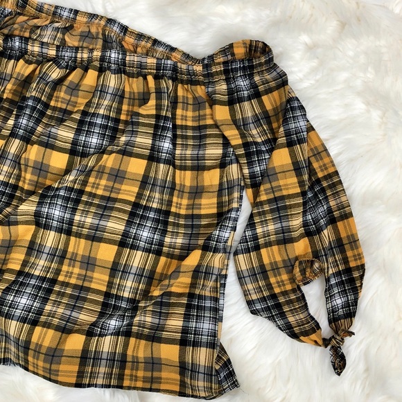 Tops - J for Justify Yellow Black Plaid Top